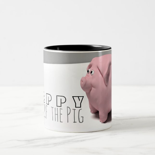 Happy PIg Year cute 3D two-tone Mug (Center)
