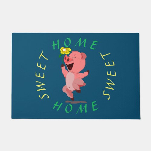 Happy Piggy _ Home Sweet Home Doormat