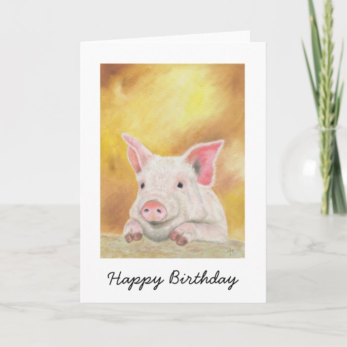 Happy Piglet Birthday Card