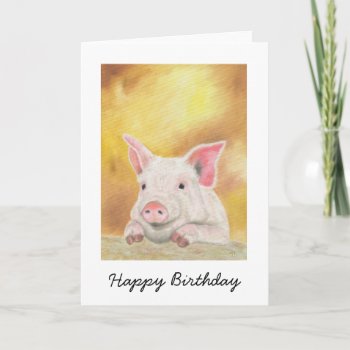 Happy Piglet Birthday Card by PainterPlace at Zazzle