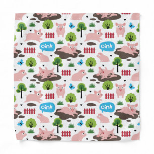 Happy Piglets In The Mud  Bandana