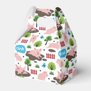 Happy Piglets In The Mud Favor Box