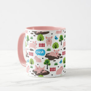 Happy Piglets In The Mud Mug