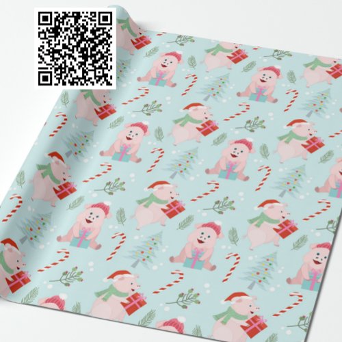 Happy Pigs Christmas Pattern Wrapping Paper