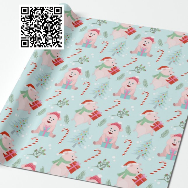 Happy Pigs Christmas Pattern Wrapping Paper (Creator Uploaded)