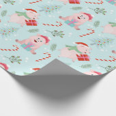 Happy Pigs Christmas Pattern Wrapping Paper | Zazzle