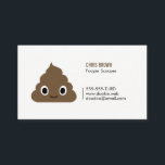 Happy Pile of Poo - Cute Poop Emoji | Funny Business Card<br><div class="desc">Cute poop at your service, answering the call of doody. A funny business card for poo related services such as dog waste removal and disposal companies, sewage cleanup companies and plumbers. Smiling poop emoji character on simple white business card. A fun business card that your customers will want to keep...</div>