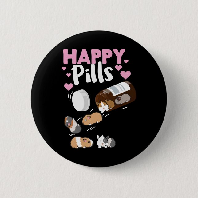 Happy Pill Guinea Pig Button (Front)