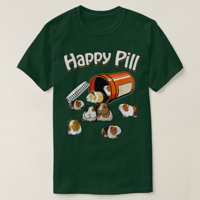 Happy Pill Guinea Pig  T-Shirt (Design Front)