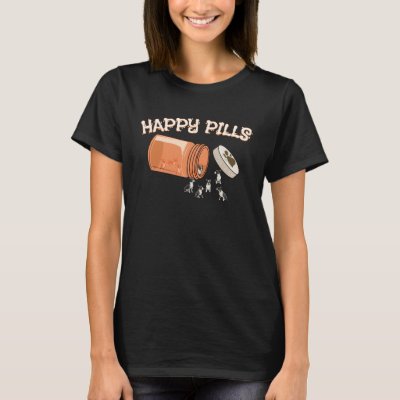 Happy Pills Boston Terrier  Canine Dog T-Shirt