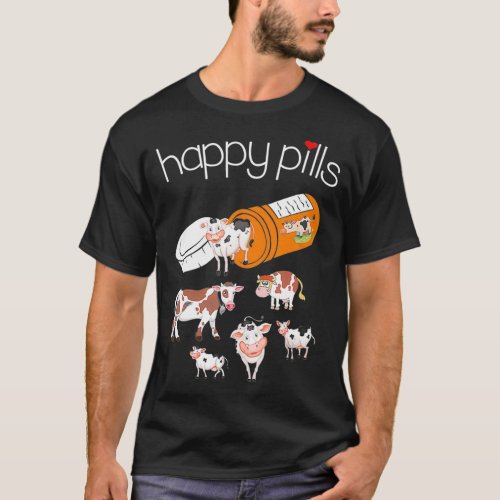 Happy Pills Cow  T_Shirt