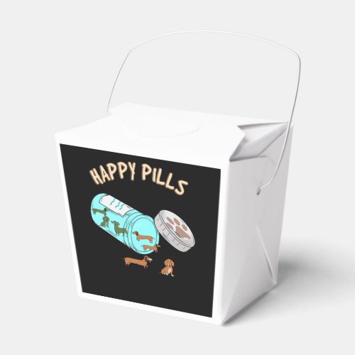 Happy Pills Dachshund Cute Dog Lover Favor Boxes