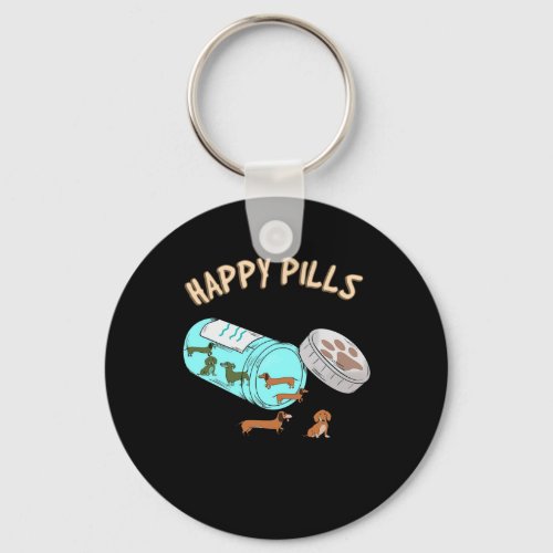Happy Pills Dachshund Cute Dog Lover Keychain