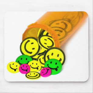 Happy Pills in Prescription Bottle Mouse Pad