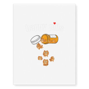 Happy Pills Pomeranian Premium Temporary Tattoos