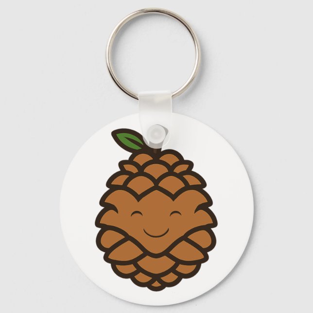 Happy Pine Cone Keychain (Front)