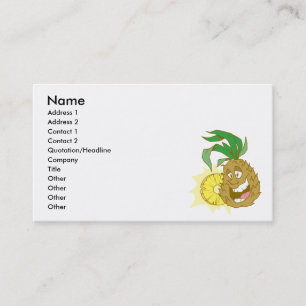 happy pineapple character dude business card