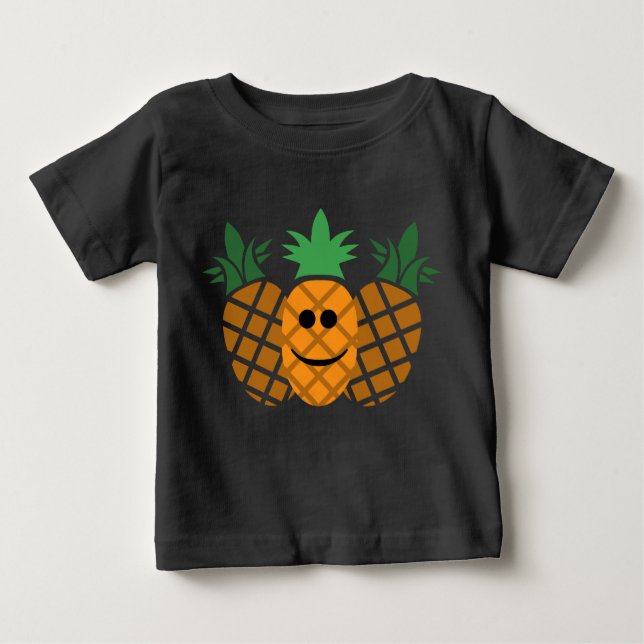 Happy Pineapple Design - Baby Fine Jersey T-Shirt (Front)