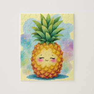 Happy Pineapple Tropical Jigsaw Puzzle