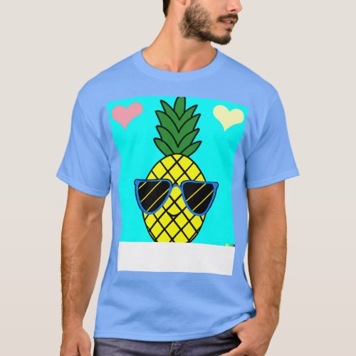 Happy Pineapple with Sunglasses  T_Shirt