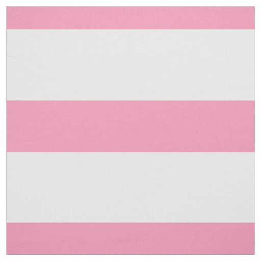 Happy Pink and White Large Stripes Fabric
