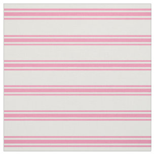 Happy Pink and White Ticking Stripes Fabric