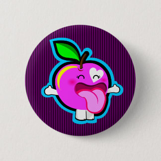 Happy pink apple button