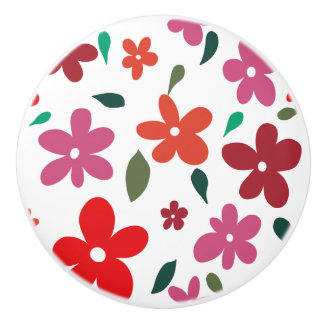 Happy Pink Blossoms Ceramic Knob