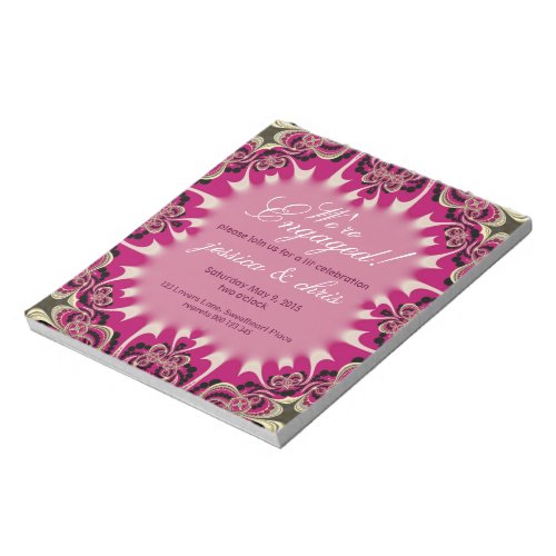 Happy Pink Engagement Budget Invitation notepad