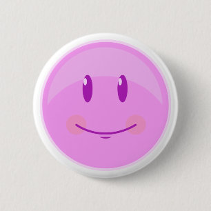 Happy Pink Face Button