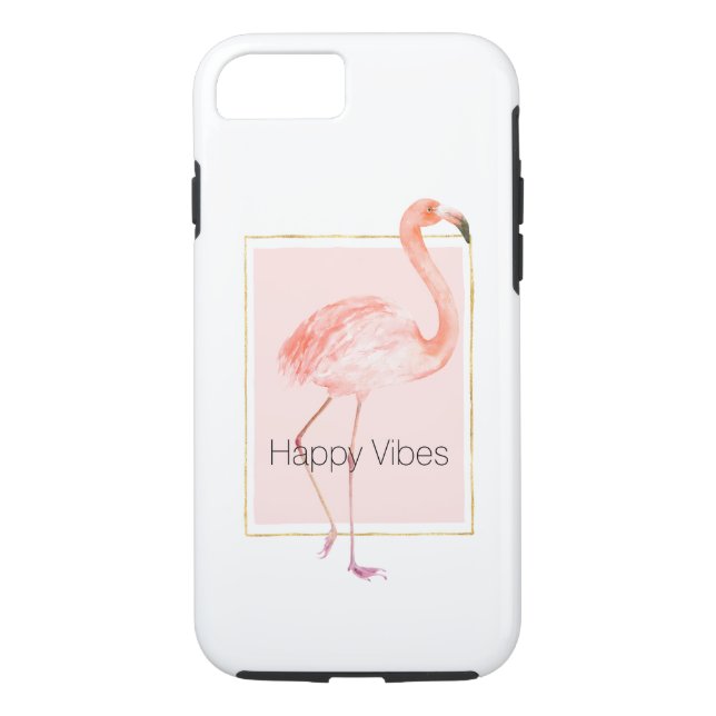 Happy Pink Flamingo Case-Mate iPhone Case (Back)