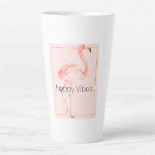 Happy Pink Flamingo Latte Mug