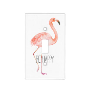 Happy Pink Flamingo Light Switch Cover