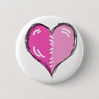 Happy Pink Heart Pinback Button