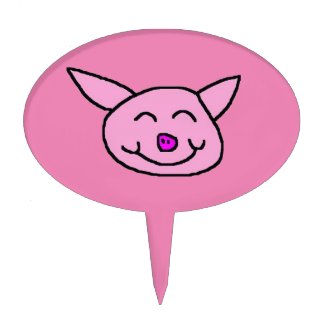 Happy Pink Pig Cake Topper