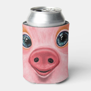 Happy Pink Pig Can Cooler - Smile