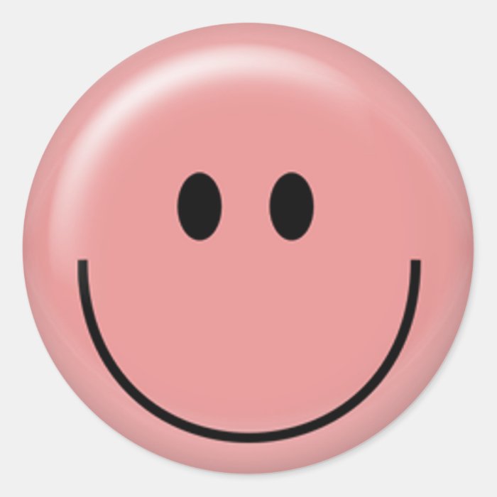 Happy pink smiley face stickers