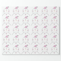 Happy Holidays Pinguin White Rose Gold Black Wrapping Paper, Zazzle