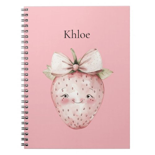 Happy Pink Strawberry Notebook