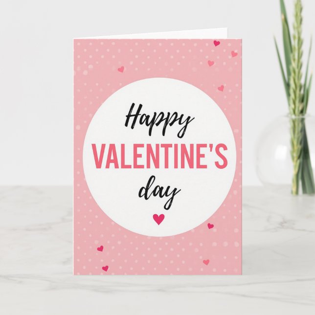 Happy Pink Valentines Day Card (Front)