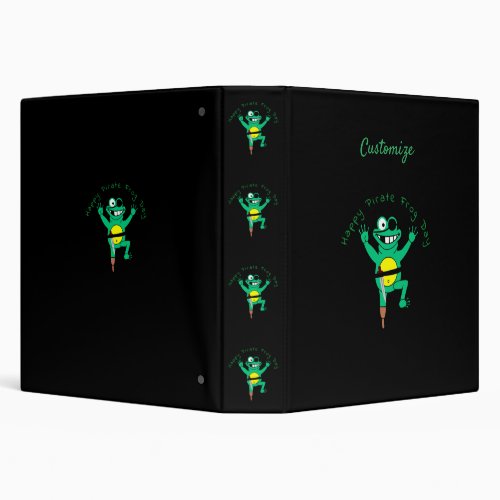Happy Pirate Frog Day Thunder_Cove 3 Ring Binder