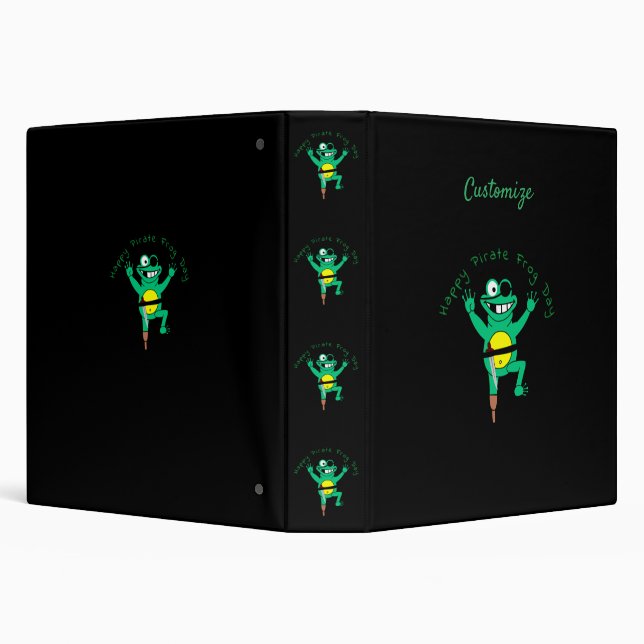 Happy Pirate Frog Day Thunder_Cove 3 Ring Binder (Background)