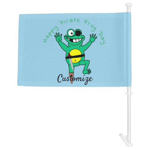 Happy Pirate Frog Day Thunder_Cove Car Flag