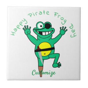 Happy Pirate Frog Day Thunder_Cove Ceramic Tile