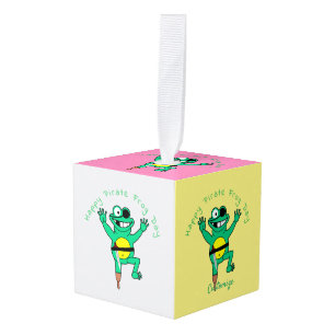 Happy Pirate Frog Day Thunder_Cove Cube Ornament