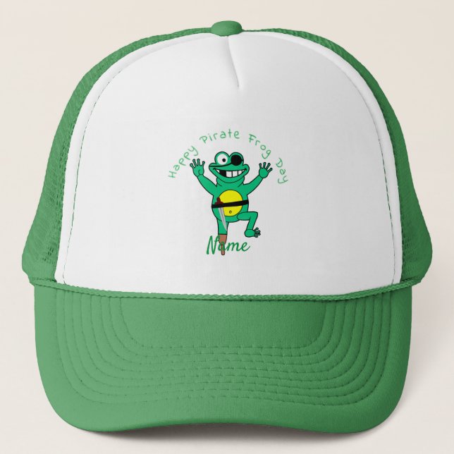 Happy Pirate Frog Day Thunder_Cove Trucker Hat (Front)