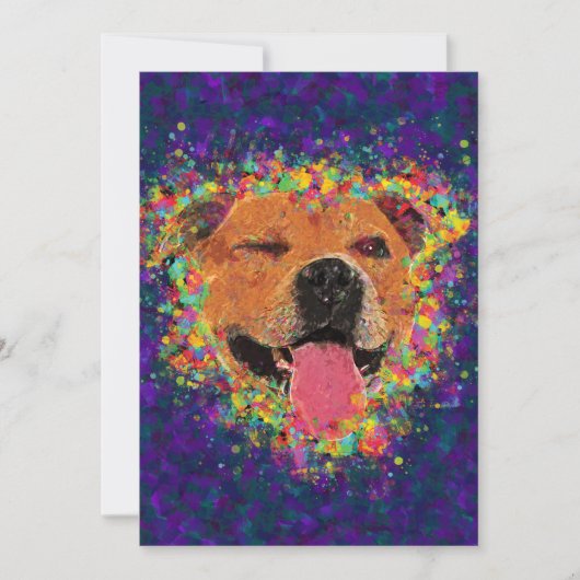 Happy Pit Bull 5" x 7" Print on Cardstock (Front)