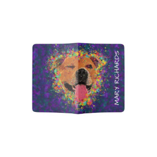 Happy Pit Bull Pop Art Passport Holder