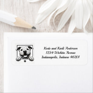 Happy Pit Bull Return Address Label