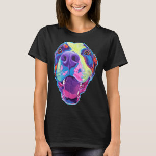 Happy Pit Bull Smiling Colorful Pitbull Dog T-Shirt